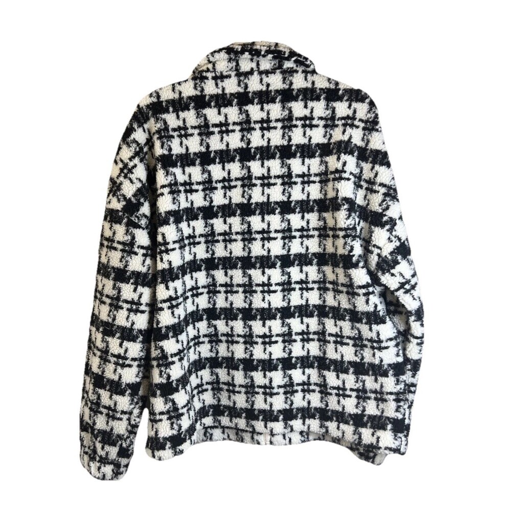 EASEL Ivory Black Checkerboard Jacket Women’s Large Gingham Casual Travel - Picture 2 of 9